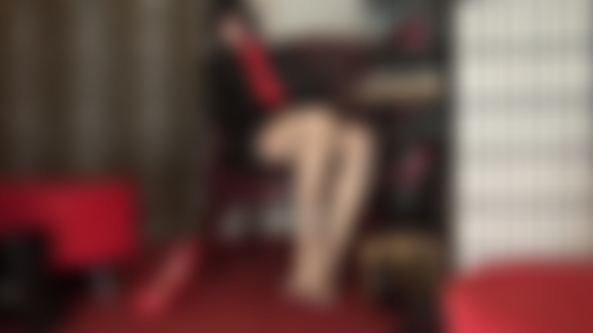 Mistress is giving your slave cock the rough treatment today, using only her pantyhose feet with the focus on your cock head.