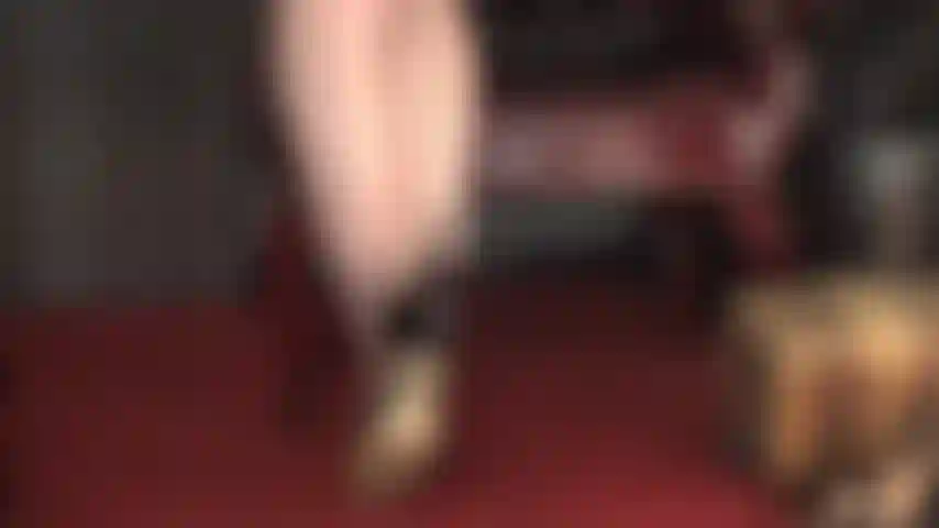 Mistress demands worship of her seductive black seams and stiletto pumps, her riding crop leading the way.