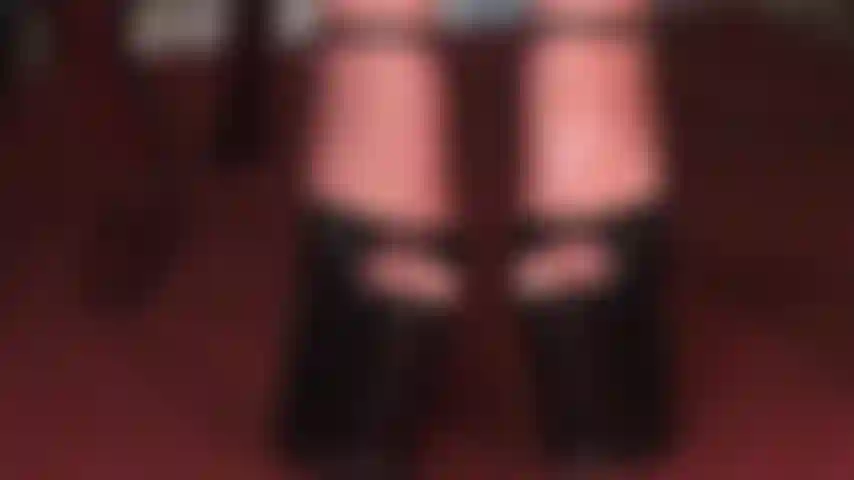 Latex foot worship in open toe platform heels - shiny slippery stockings made of latex in tall fetish heels.