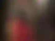 Bbc pegging in leather and tight red leggings.