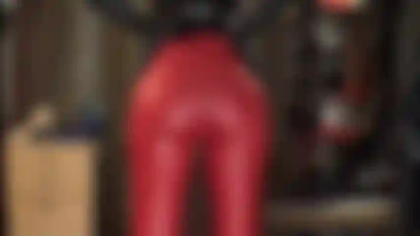 Jerk-off encouragement in tight red leggings and leather gloves. Worship my ass and jack off hard.