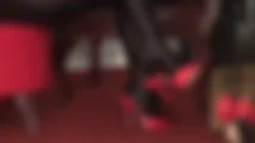 Controlled by leather high heel mules - as mistress' foot sub and shoe cleaner your place is at her perfect feet.