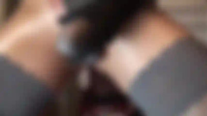 Pegging and strapon domination in super glossy pantyhose and gray lace top stockings, with shiny peeptoes to fuck.