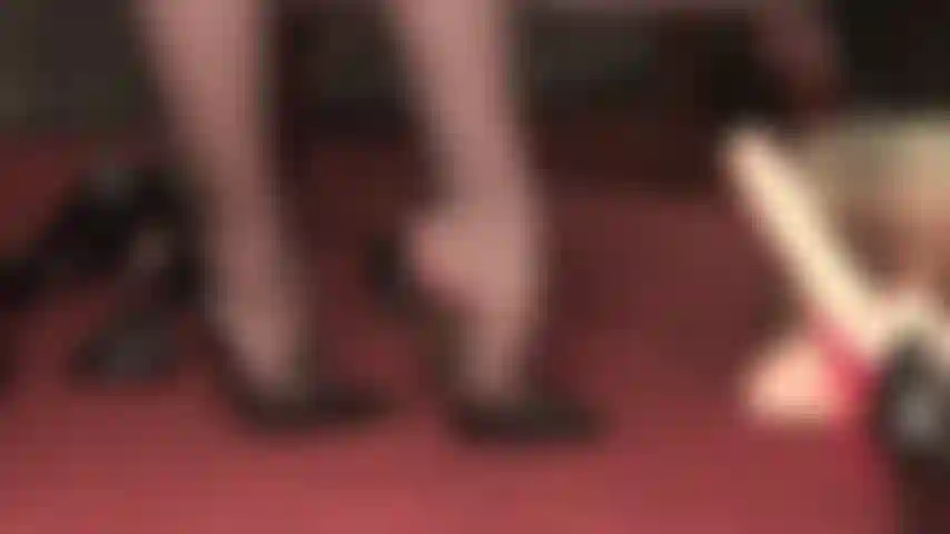 Stilettos rule your world - sexy nylons, highest heels and mistress towering over you, playing with your little dick...