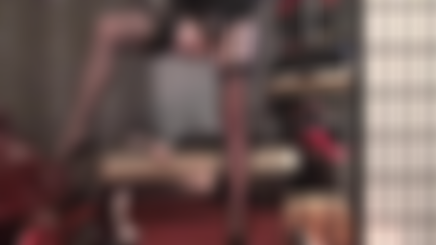 Pussy rules your world - an incredibly seductive view of black vintage nylons on 12-strap garter belt and mistress' divine nylon crotch in your face.