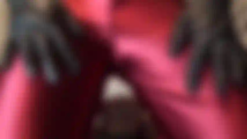 Mistress vivian in shiny red satin pants.