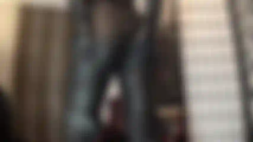 Ass worship in leather pants down to oily sheen black pantyhose , teased by leather gloves.