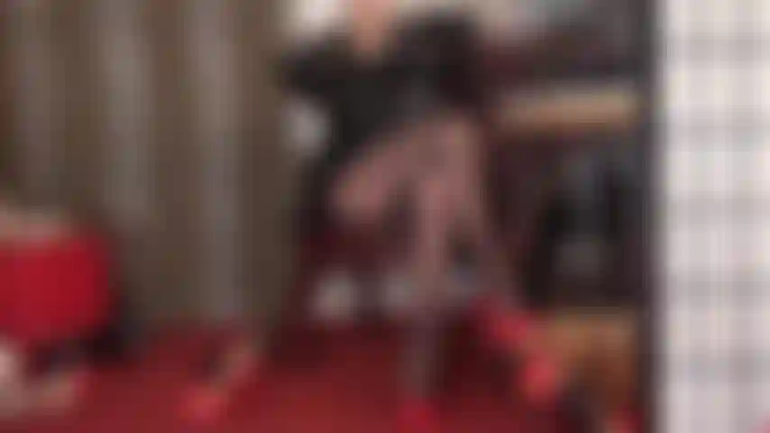 Tan pantyhose mask on, nylon feet up and mistress' gloved hands all over your cock.