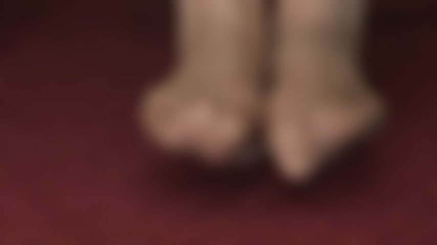 Tan pantyhose feet are covered in spit - tasty spit is dripping onto your goddess' feet getting these nylon toes so wet.