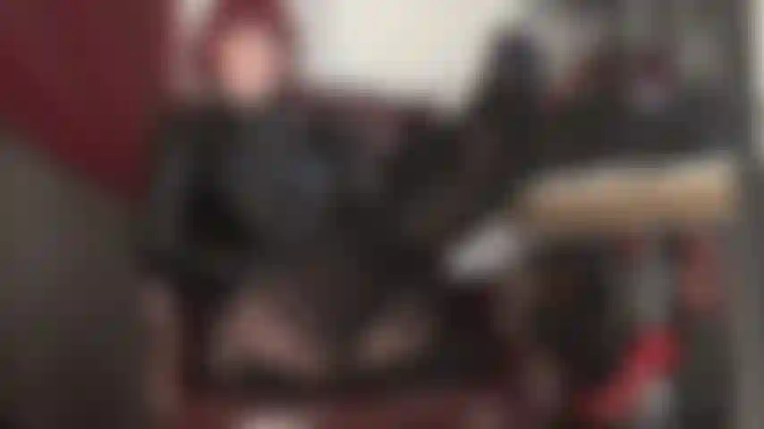 Mistress has her feet up in stockings and garter patterned tights. Enjoy a handjob and footjob in this position.