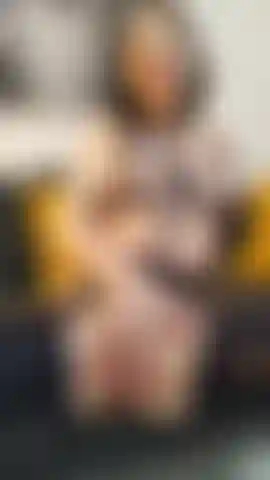 Crotchless spandex pantyhose & leather harness tease