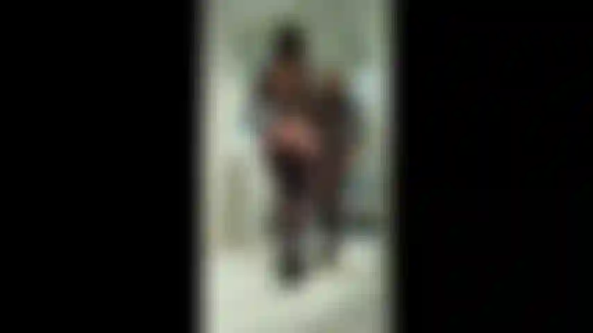 Nylon catsuit  & high-heels tease