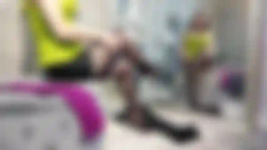 New luxurious leather outfit : corset, mini-skirt, long gloves & thigh-high boots