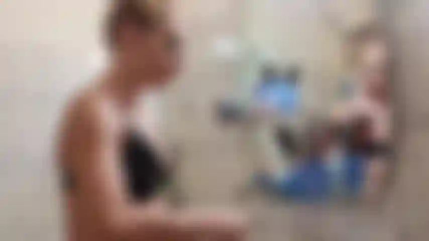 teeth washing fetish, spitting on latex bra