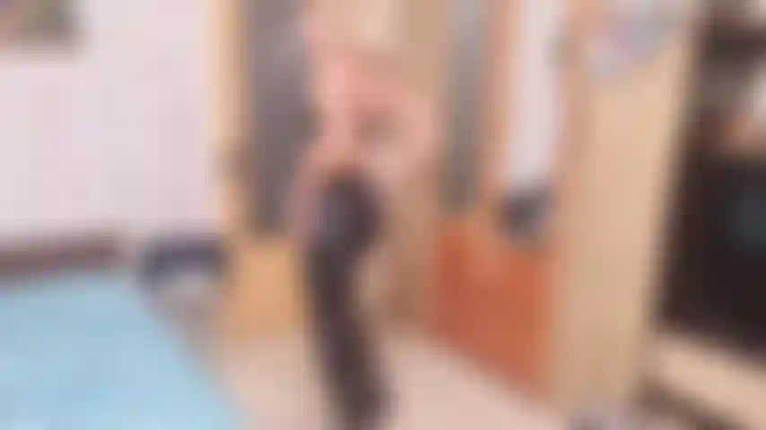 long leather skirt tease