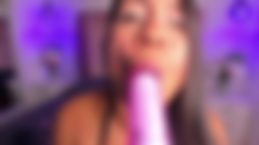 Sucking my dildo.
