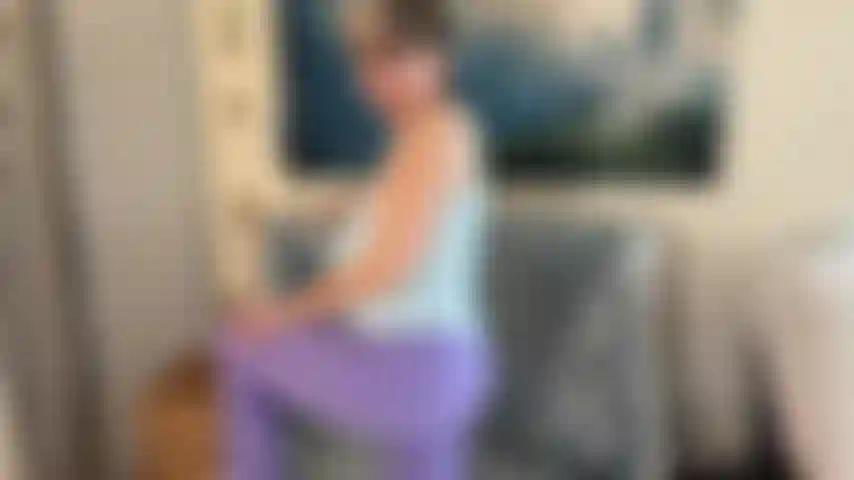 in yoga tight pants.so smooth and a tank top no bra... longer video , in slow motion.. lots of twerking ,fondling of boobies, imagine riding thats what i am imagining..only thing missing is your meat stick!