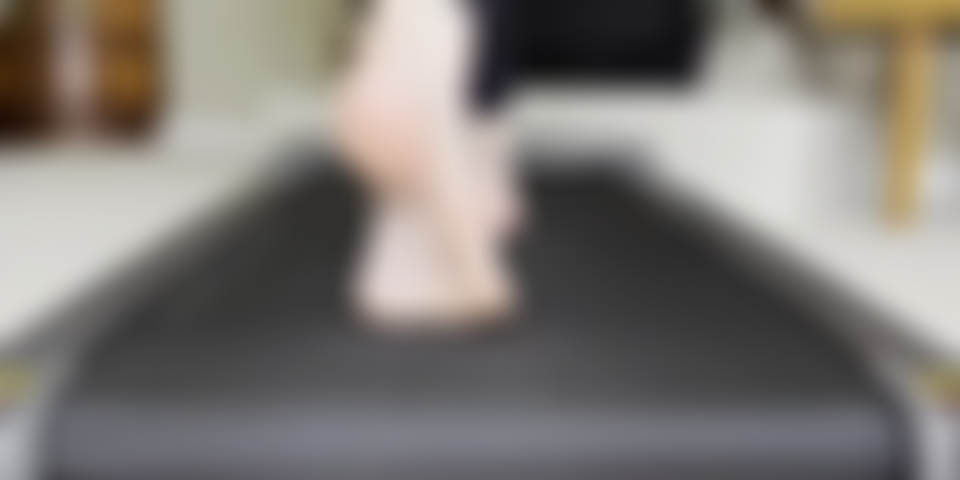 My bare feet on a treadmill joi.