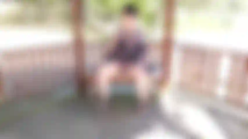 Stumbled upon this lovely gazebo at the lake today. Took a moment to rest in the shade and to fuck my filthy hole with my favorite toy! Pulled my panties to the side, fingered my hairy slit, and blasted several loads of girl cum all over the wooden floor!