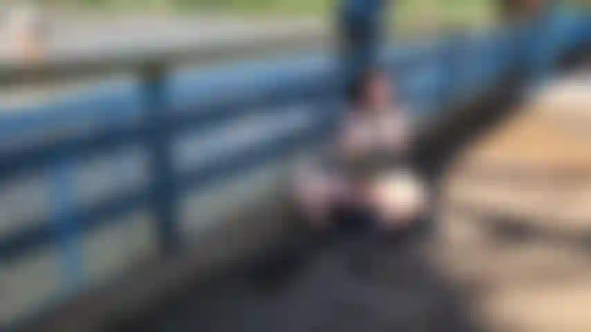 Squirtin' On The River! Brought my trusty rabbit vibe on a pedestrian river bridge walk. Timed the foot traffic perfect to give myself a few minutes of free time to make my hairy pussy squirt at the telescope viewing station!