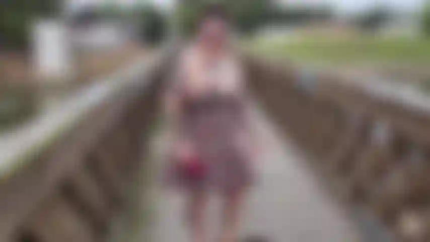 Suspension Bridge Squit! Out for a walk around the lake today, and ran across this neat bridge. Of course I whipped out my trusty rabbit vibe, and squirted pussy juice all over it! I mean, how often do you get to squirt on a 150 year old bridge?