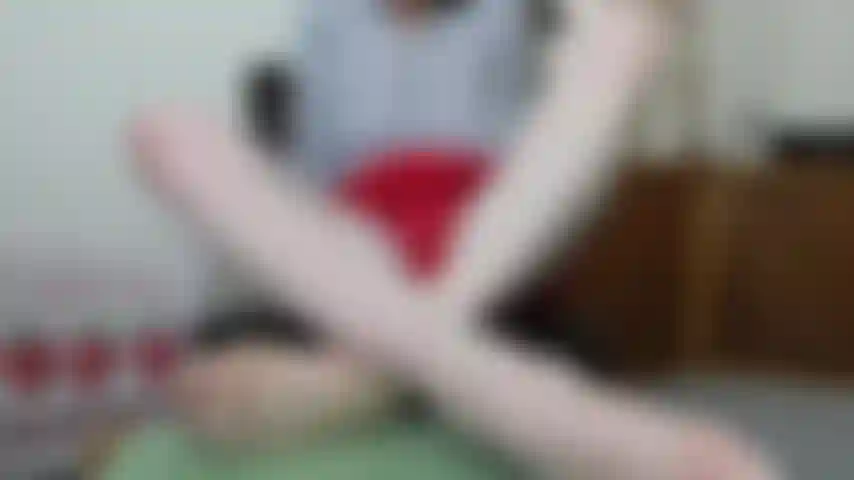 Red mini skirt max orgasm, knees out I pull up skirt to finger myself to orgasm - reveal small breasts. Finishing with show camera my big clit, then using realistic dildo on my wet pussy.