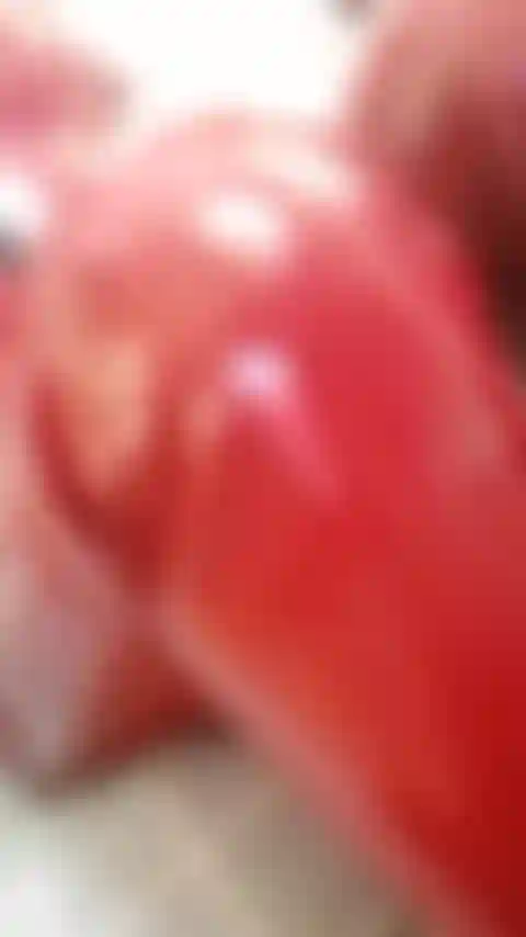 Hold on tight red PVC short version fingering pussy