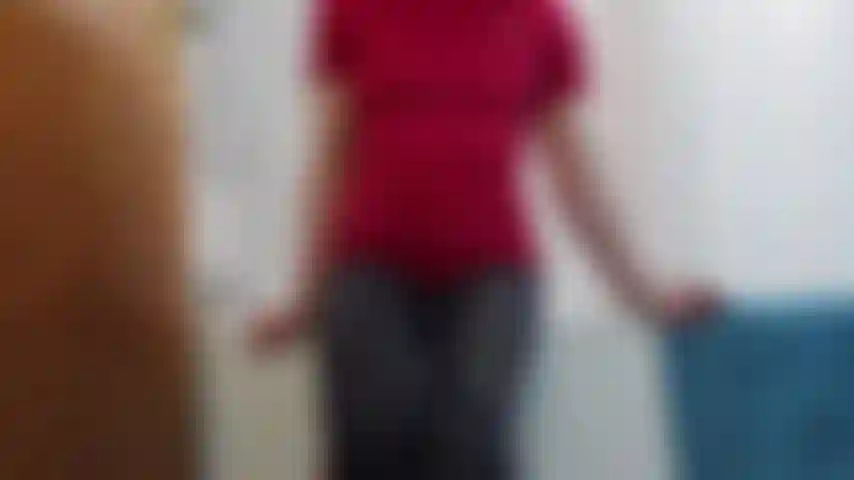 My post-workout workout - in sportswear teasing I strip off my tight gym leggings & pink thong I turn to ride a dildo on the edge of the bath.