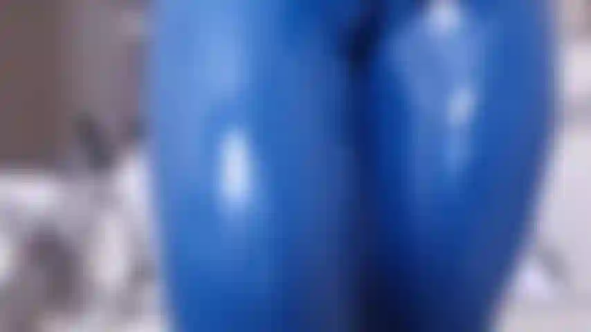 Blue Latex orgasm glove trick - orgasm in blue latex leggings & waistcoat, unzip leggings to finger my clit to orgasm. After my orgasm watch me put one of my latex gloves in side my post-orgasm pussy.