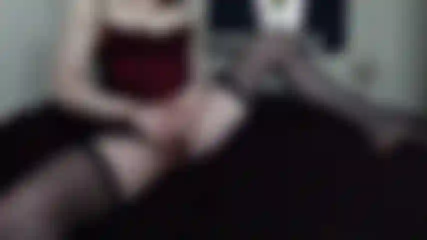 Redbasque black stockings fingering to orgasm