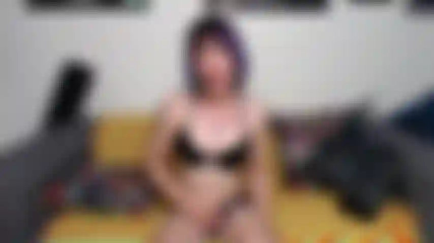 Trans Goth Girl Stripping Out of Her Panties & Masturbating