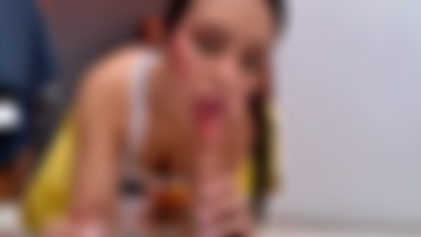 Sloppy blowjob practice, mouth trained to please.