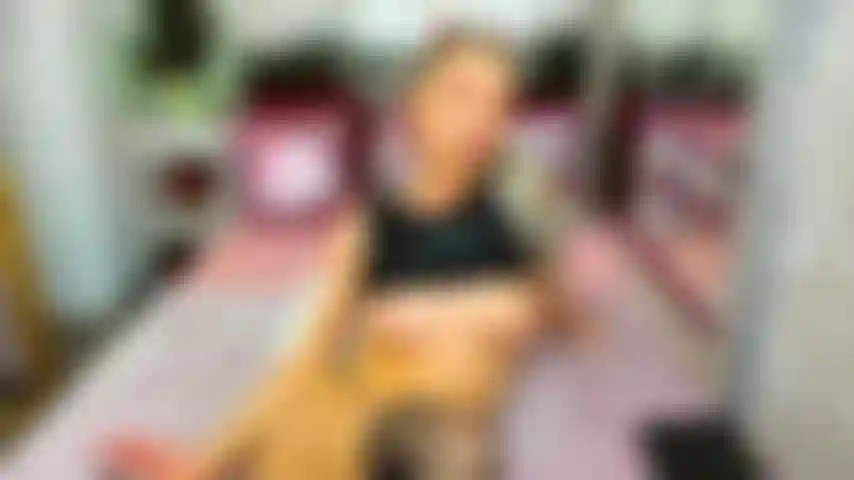 Rubbing my pussy through my panties with my tits out