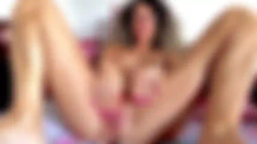 Spread my big pussy lips, teasing my hard clit, laying back, all naked, legs wide opened, showing off my wet pussy,  big nipples
