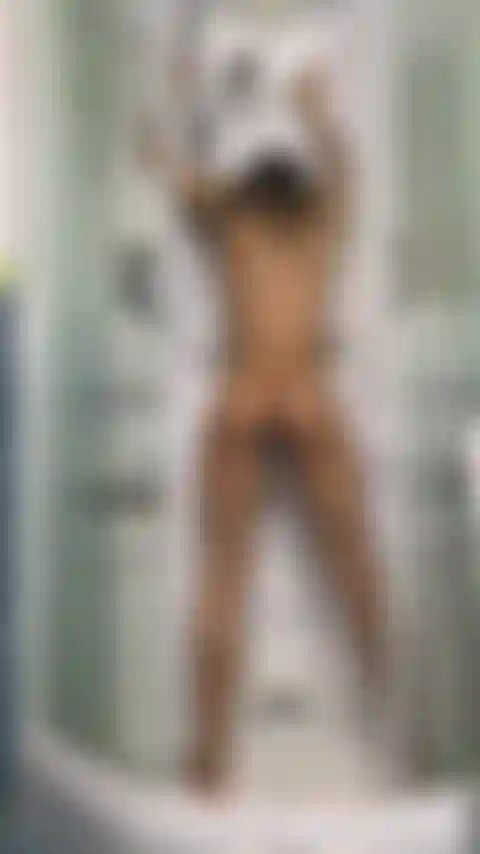 Wet tight ass in the shower, water running down all over my tight body,  dripping off my long pussy lips