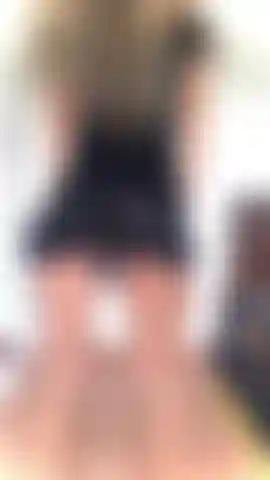 Pussy close up bending over, hanging long pussy lips, sexy black lingerie, muscular legs