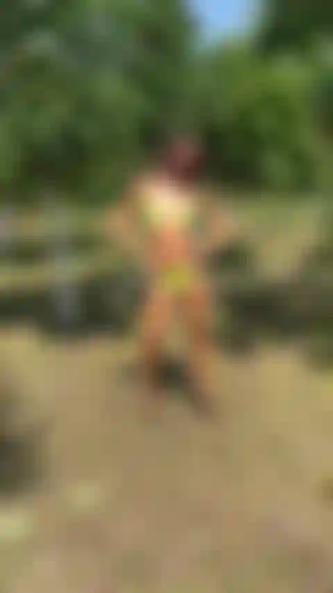 Enjoying a sunny day , bikini modelling