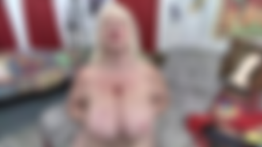 Tits_jiggled_in hands &_hanging_---titty_fucking_white toy_red_lipstick--tummy---spreading_pussy_open with_dirty_talk.