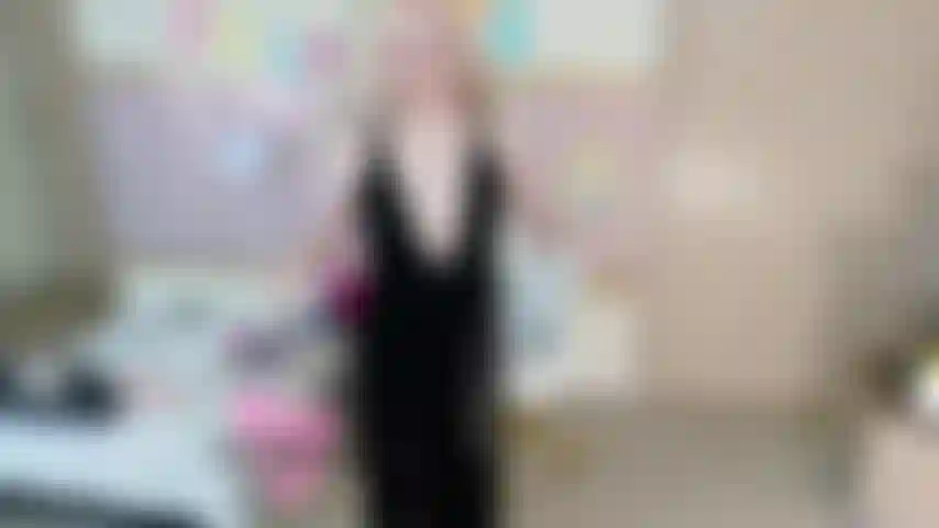 Sexy black dress showoff - sophia sinclaire teases you then strips down - 4k mp4.