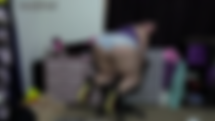 Big ass, lil shorts: chair shaking joi- bent over in a chair with jean shorts and high heels on, i shake for you. Teasing you with my big jiggling ass and encouraging you to stroke. A pervert like you can't help, but touch your big dick to me.
