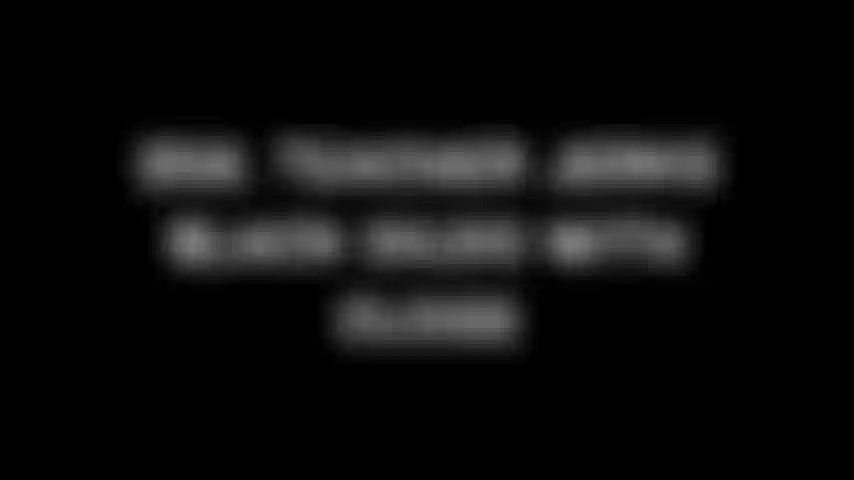 256. Teacher Jerks Black Dildo with Clogs