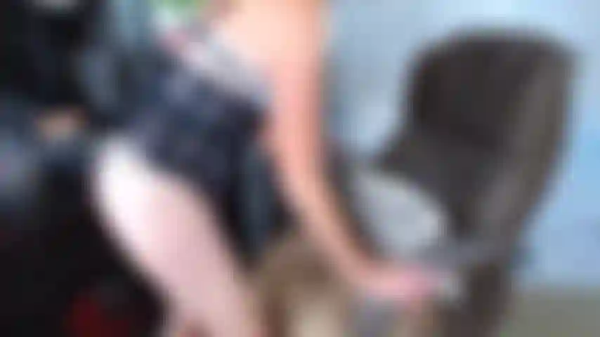 123. Sucking my boss off with tits out