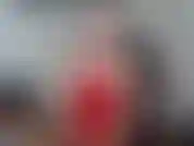 Nipple clamps and red PVC corset dress!