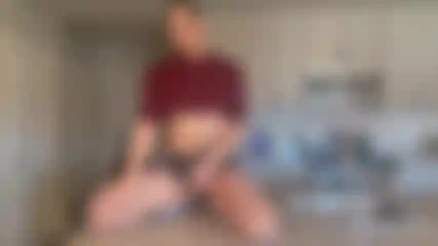 Anal on kitchen counter w/toy