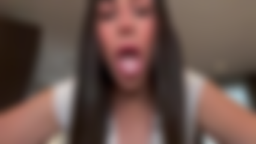 Giantess licks & spits on you!