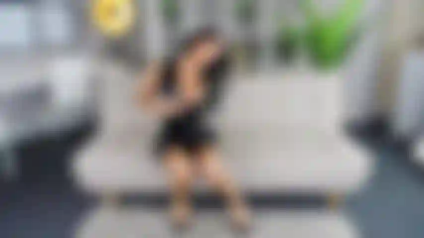 Black PVC Outfit Strip Showing My Sexy Naked Body