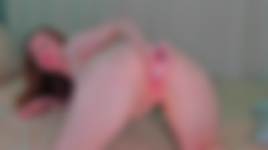 Doggy pussy play with dildo.