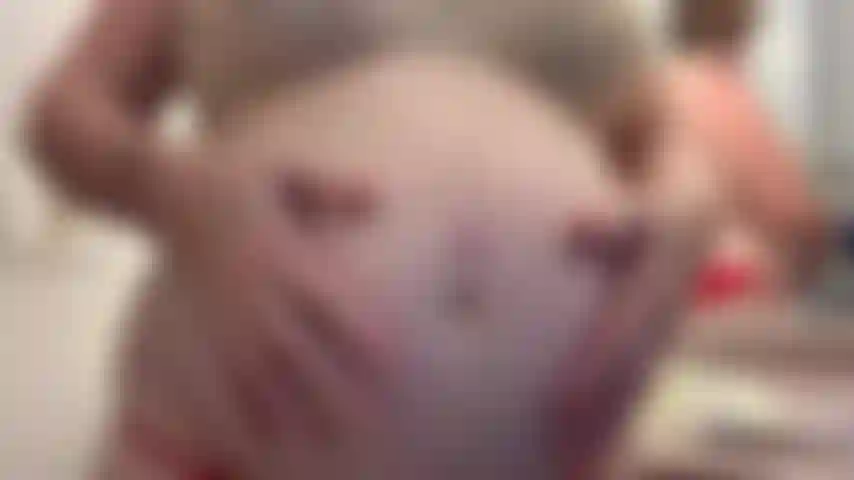 Lotion up my pregnant belly and then cover me in cum