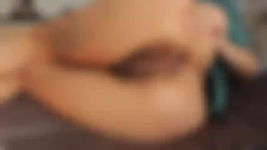 5. Hitachi orgasm from behind.