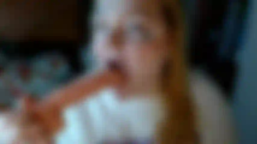 LOUD Belching while Sucking Dildo